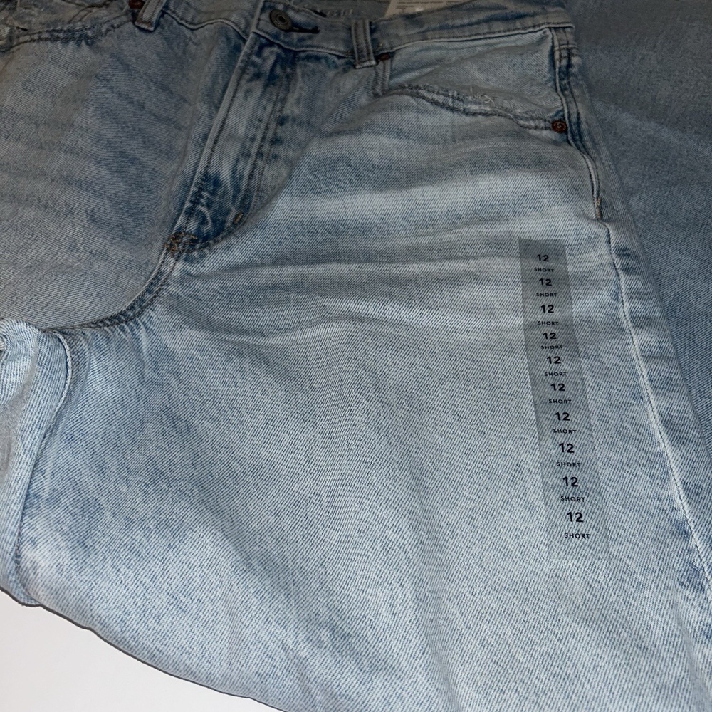 American Eagle Strigid Super‎ High Rise Baggy Straight Womens Jeans 12 Short - Picture 10 of 12